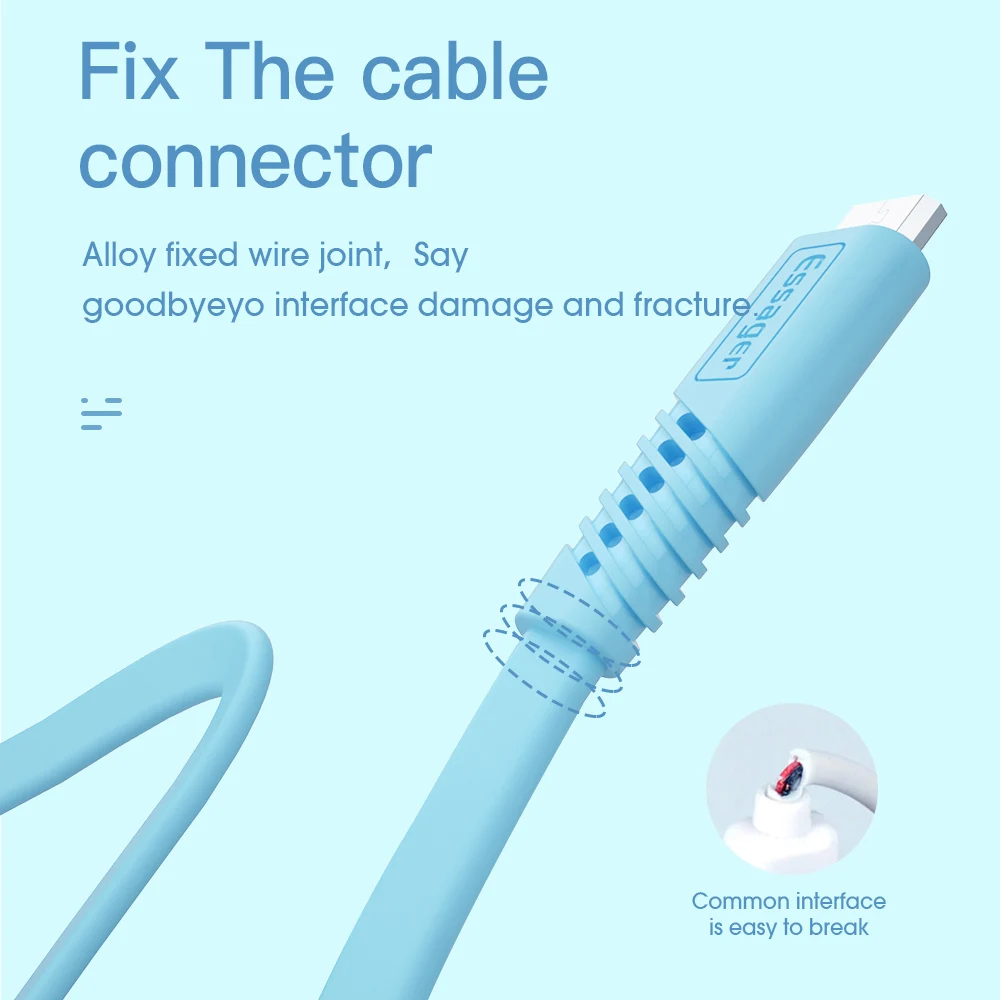 Essager плоский Micro USB кабель для samsung Xiaomi htc Android 2.4A Быстрая зарядка данных кабель Microusb кабель для мобильного телефона