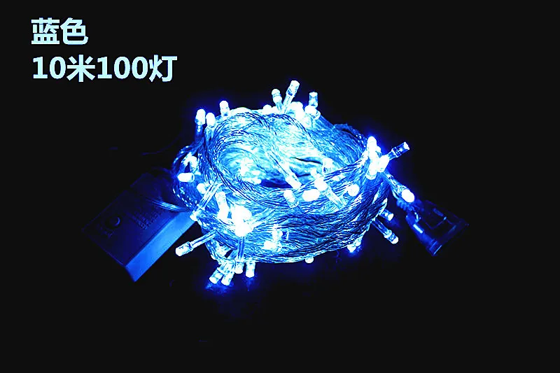 Синий CHASANWAN 10 м 100 светодиодный гирлянда новогодний Navidad елочные украшения Рождественские украшения наружные сказочные огни. Q - Цвет: Синий
