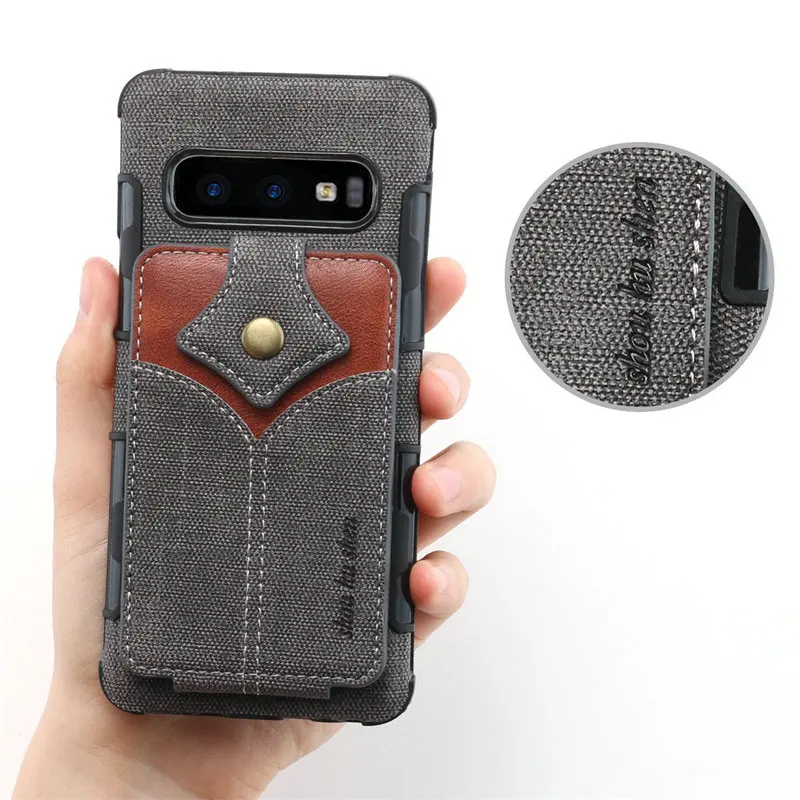 Чехол с отделением для карт Etui Samsung S10Plus чехол S10 5G тканевый откидной крышкой Galaxy