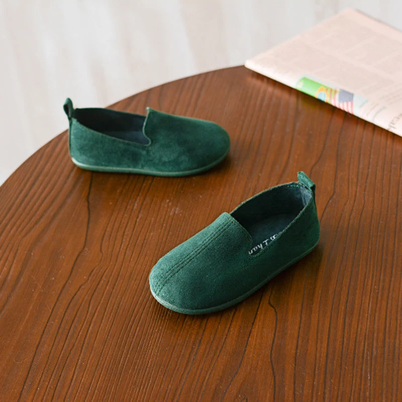 Girls and Boys Shoes Slip-on Soft Leather Casual Sneakers Flats Candy Colors Children Kids Comfortable Loafers Flat | Детская одежда и