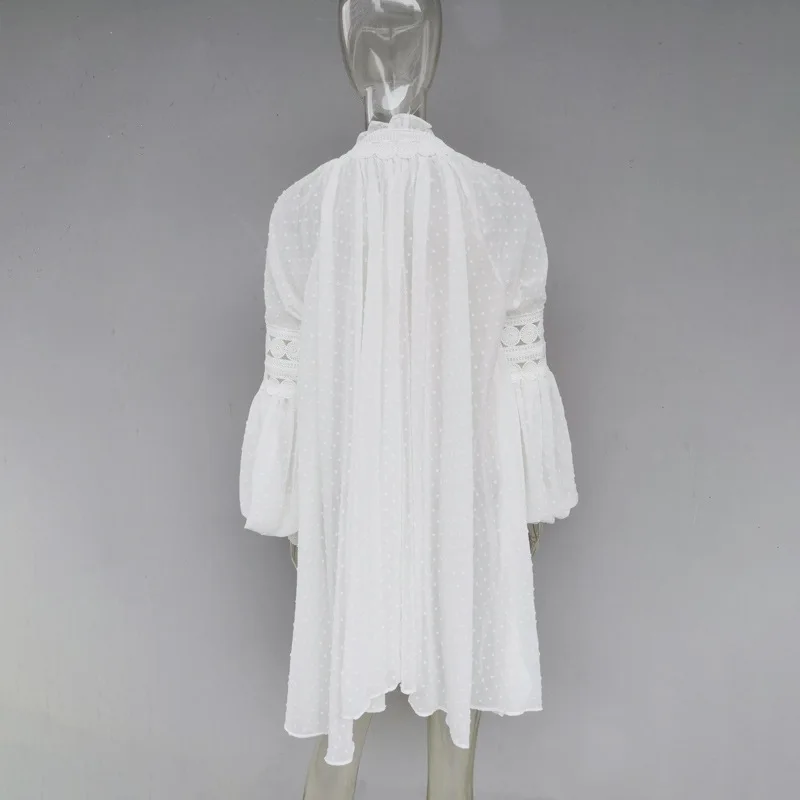 Женская Асимметричная блузка в горошек AIMENUNU Летняя асимметричная с v-образным