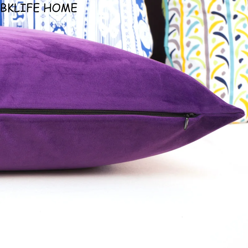 Высококачественная мягкая темно фиолетовая бархатная наволочка для подушки