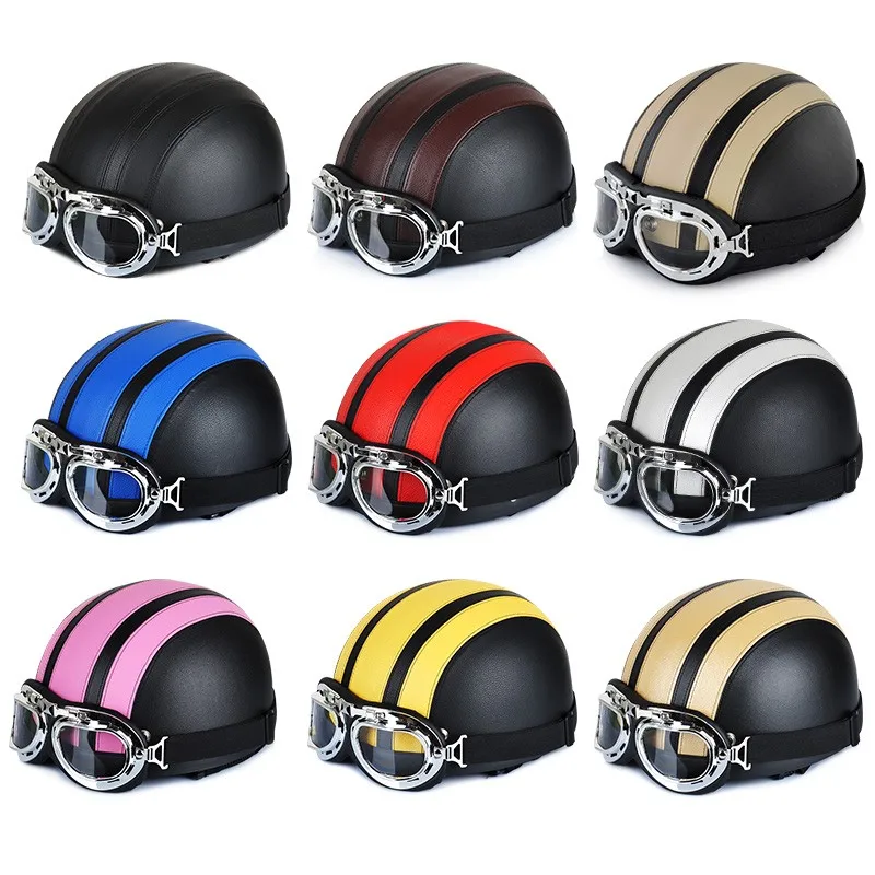 Cyclegear мотоциклетные классические винтажные шлемы из натуральной кожи покрытые