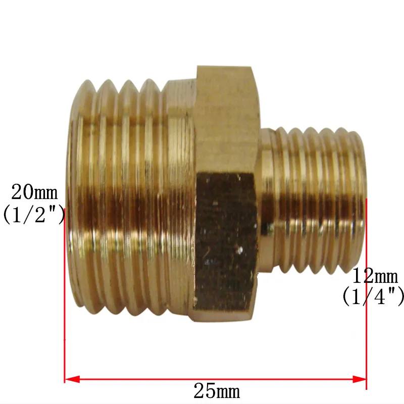 1/4 &quotMale x 1/2&quot Male BSP Латунная Труба Шестигранная ниппельная арматура Быстрый