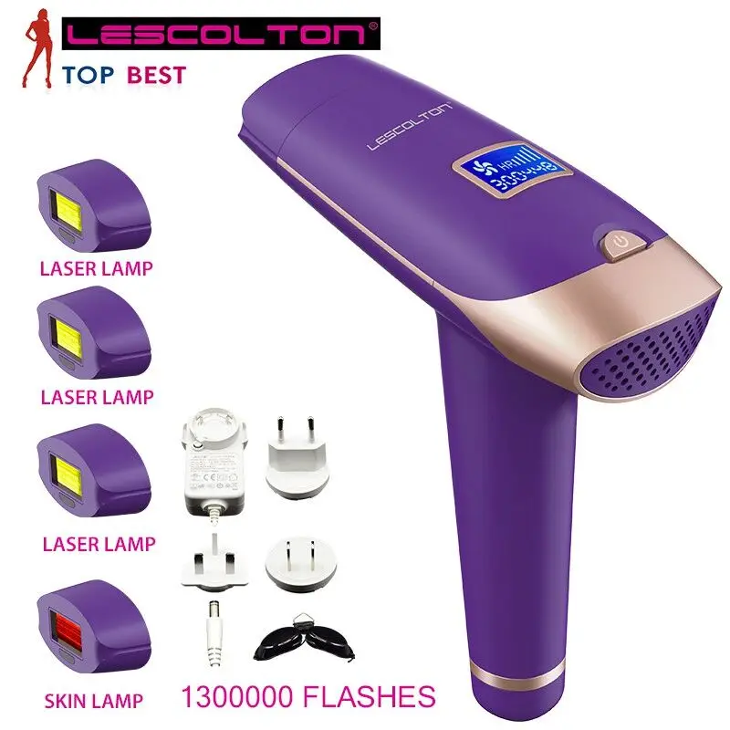 1300000 times purple Lescolton 4 в 1 1000000shot T009i домашний импульсный светильник IPL лазерный эпилятор для бритья безболезненное устройство для постоянного удаления волос - Цвет: 1300000 times purple