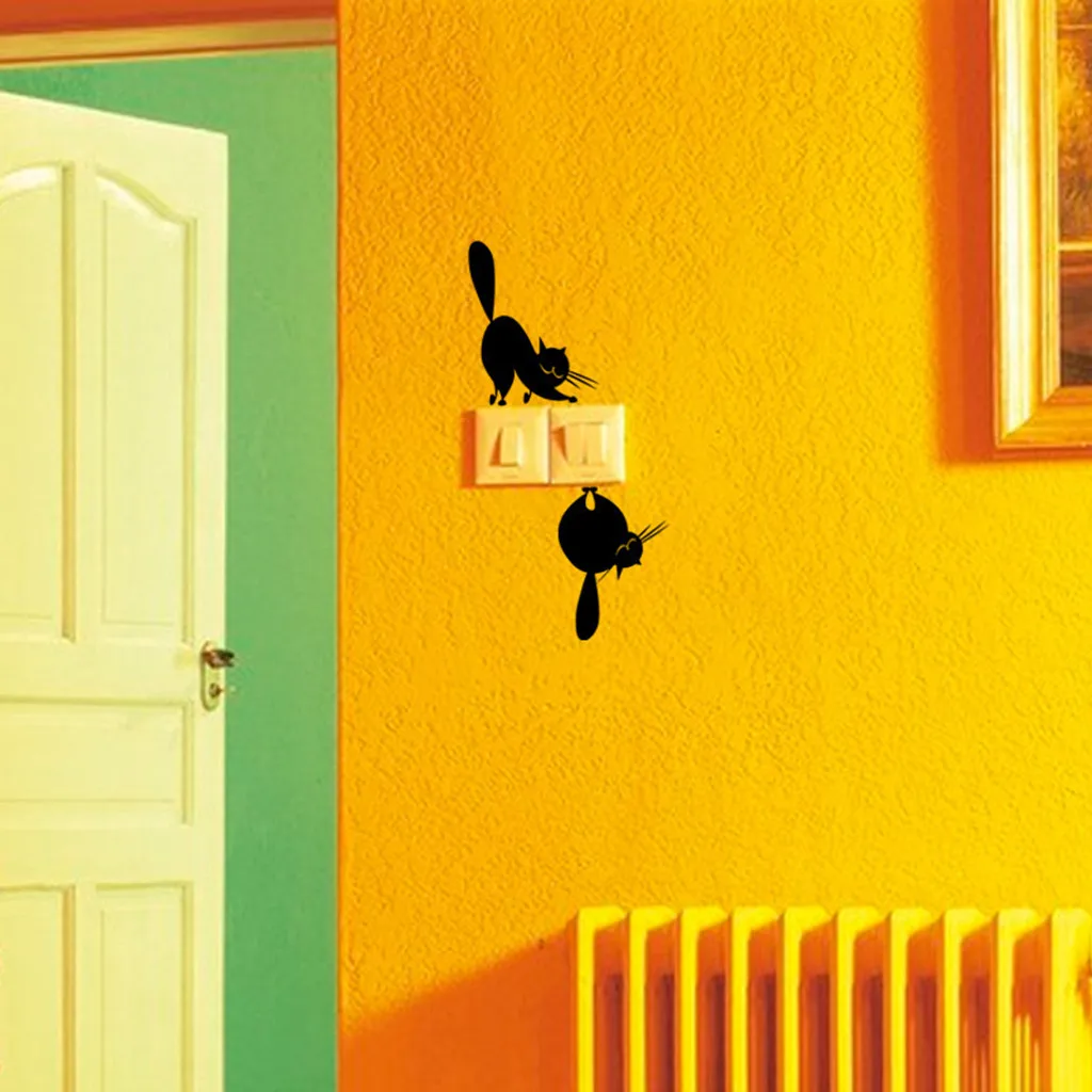 KAKUDER 3D wall sticker Cute Cat Theme stickers for Bathroom Window Mural self Adhesive Sticker DIY home Decor dropshipping | Дом и сад