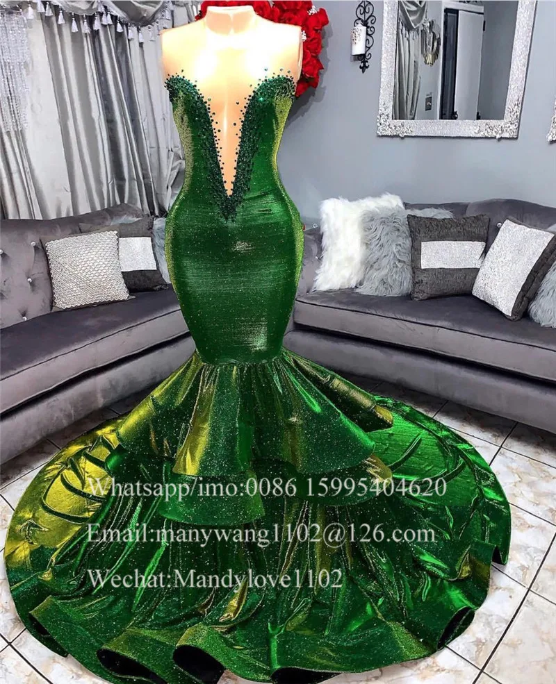 2019 африканские Выпускные платья русалки прозрачная юбка с глубоким круглым