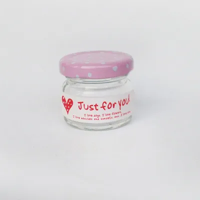 pink heart DHL,, 280 шт х 25 мл, круглые стеклянные пустые бутылки для медового ореха, канистра, стеклянные консервы, джем-баночки для свадьбы - Цвет: pink heart