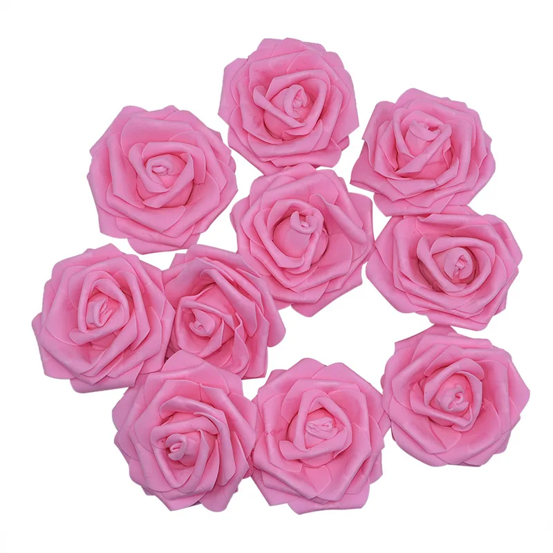 F04 Pink 10 шт./лот 10 см большие искусственные цветы из пены ПЭ голова розы DIY Скрапбукинг Цветочный венок Свадебная вечеринка украшения поддельные цветы - Цвет: F04 Pink