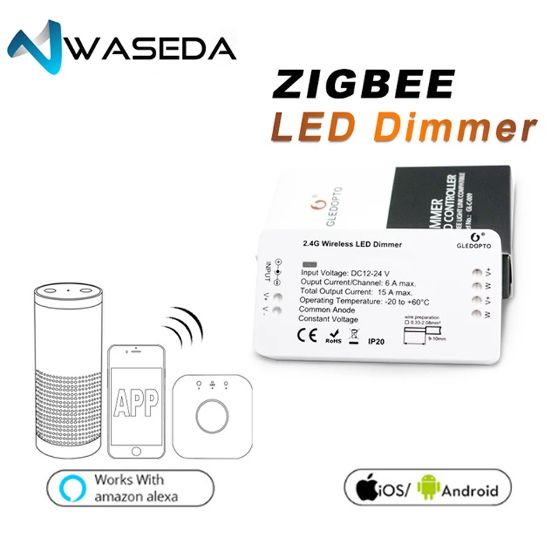 Светодиодная лента WASEDA светильник ZLL link 2 4G Zigbee RGBW контроллер 5050 3528 5630 | Лампы и