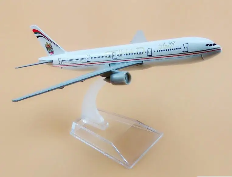 Модель самолета B777 Etihad дыхательные пути 16 см Размер 1:400 металлическая модель для