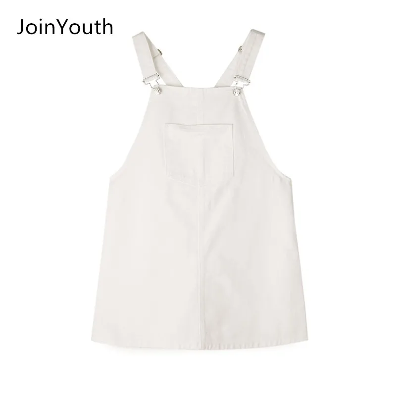 JoinYouth женское модное черно-белое джинсовое платье в полоску с карманами и регулируемым поясом на подтяжках, Осеннее женское платье-комбинезон на подтяжках