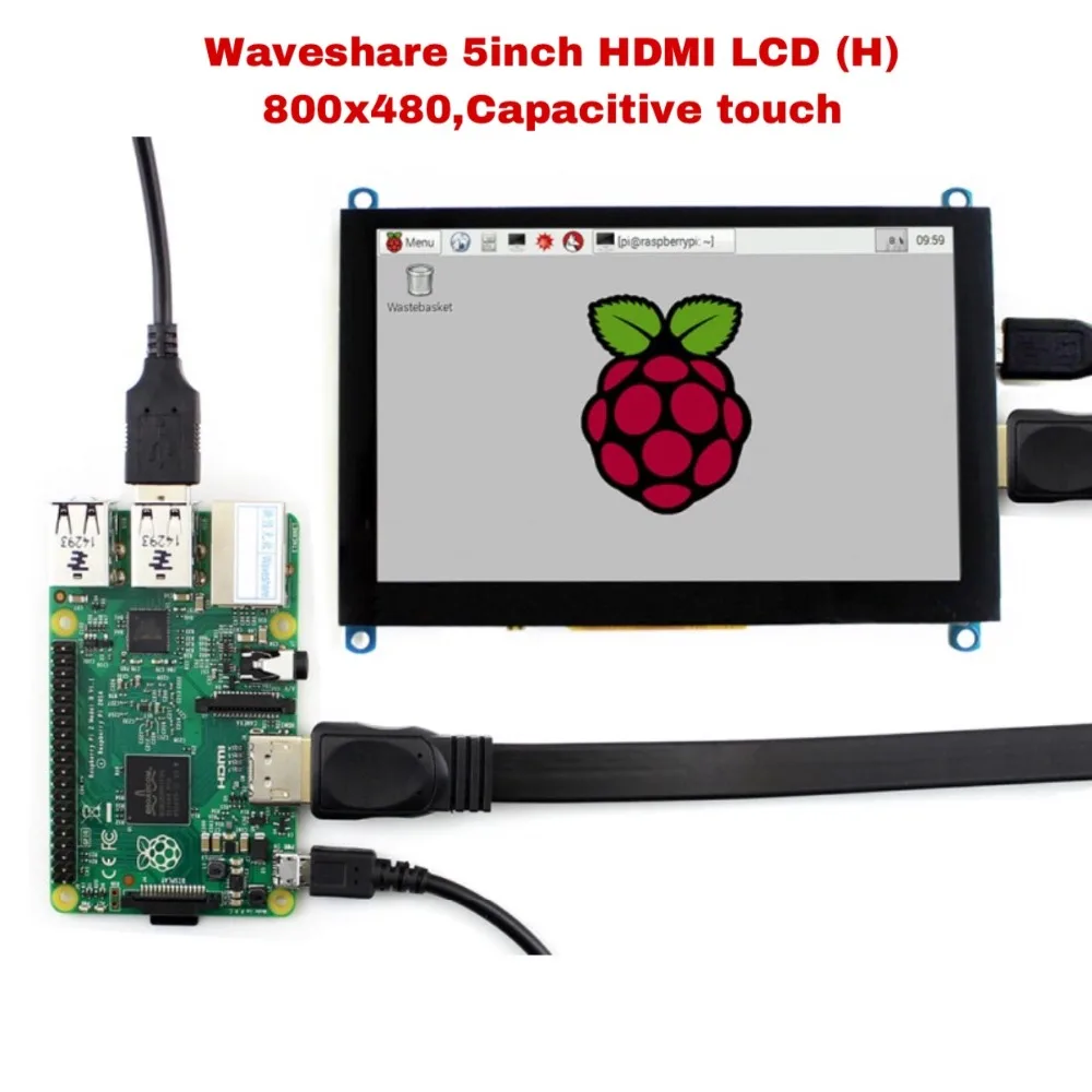 

Waveshare 5inch HDMI LCD (H), 800x480, Capacitive Touch Screen LCD Tablet,HDMI interface,Support Raspberry Pi,BB Black,Banana Pi