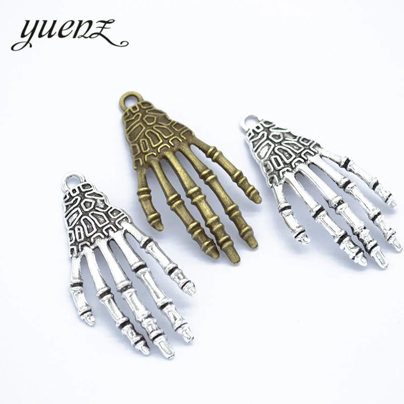 

YuenZ 6pcs Antique Silver color Skull Hands charms Pendant Fit Necklace Jewelry Making DIY Jewelry Accessories 42*21mm I198