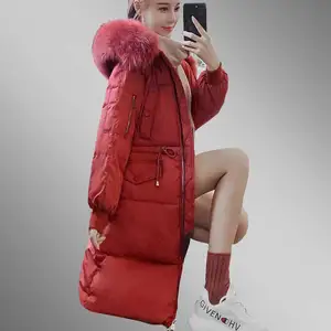 Женское теплое пальто с капюшоном размера плюс, с хлопковой подкладкой, средней длины