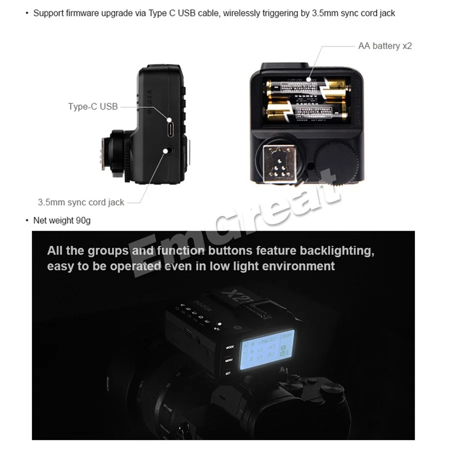 Godox X2T-C X2T-N X2T-S X2T-F X2T-O ttl 1/8000s HSS беспроводной триггерный передатчик вспышки для sony цифровой зеркальной камеры Canon Nikon Fuji Olympus