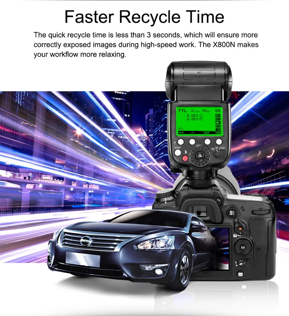 Pixel X800N Стандартный Беспроводной ttl 1/8000S HSS Вспышка Speedlite светильник для Nikon D7100 D7000 D5100 D5000 D3200 D600 DSLR камер
