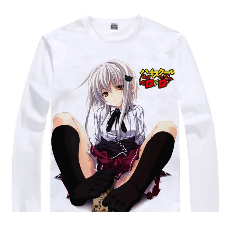 Coolprint аниме рубашка школа DXD BorN футболки мульти-стиль длинный рукав Xenovia Quarta Akeno Himejima Косплей Motivs рубашки