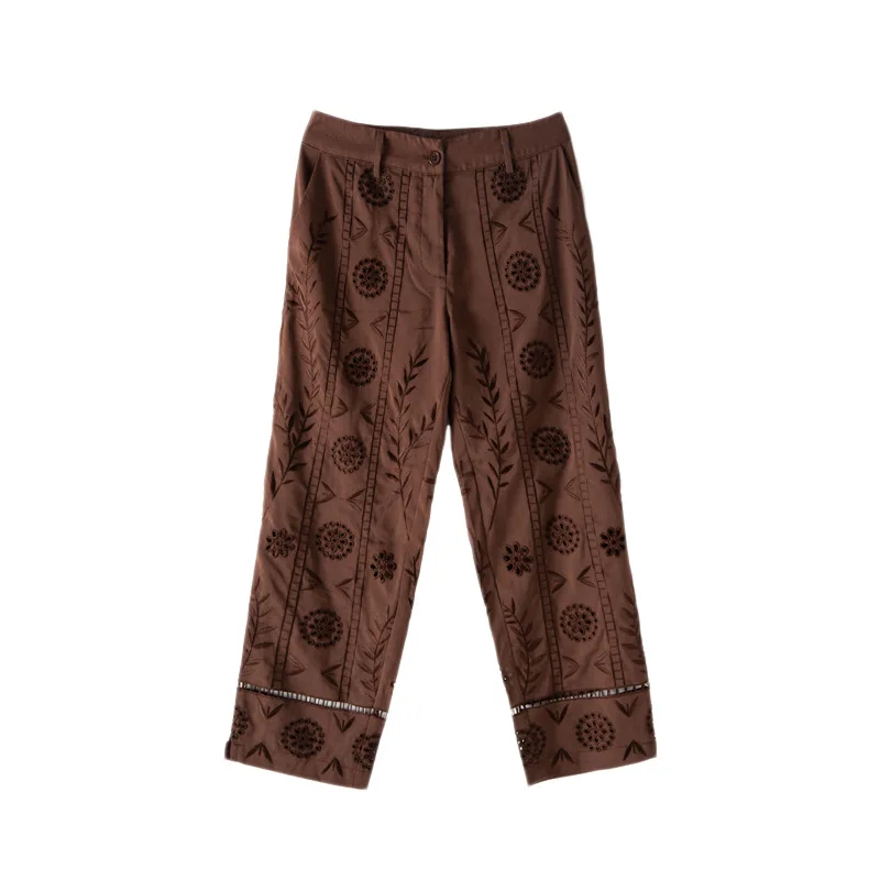 

Top Grade Designer Clothing Sets 2020 Spring Fashion Long Cardigan Jackets+Hollow Out Embroidery Pants & Capris Set Suit Female