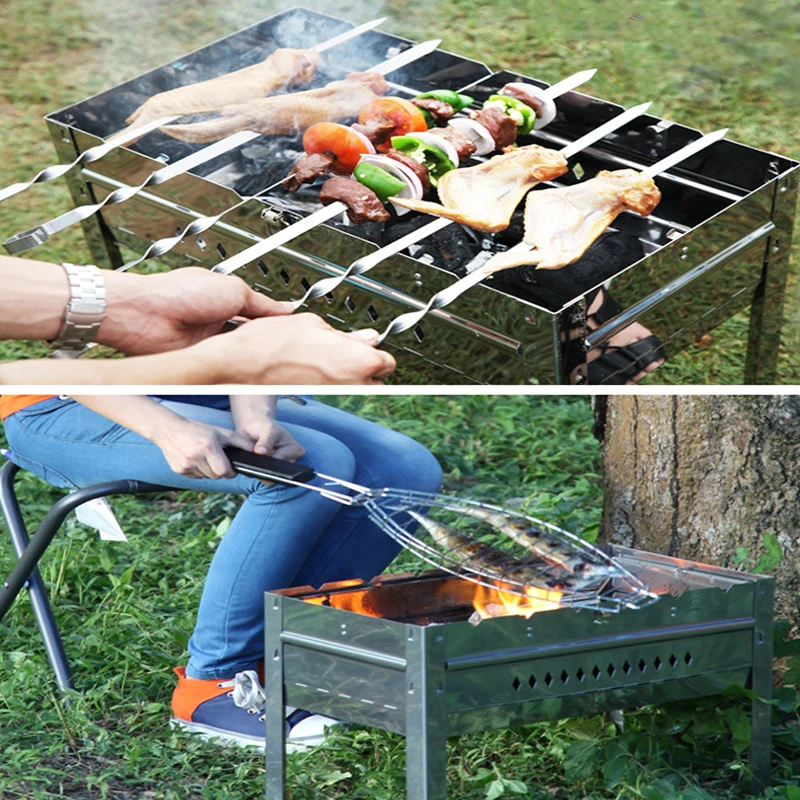 Высококачественный гриль для барбекю из нержавеющей стали уличный портативный