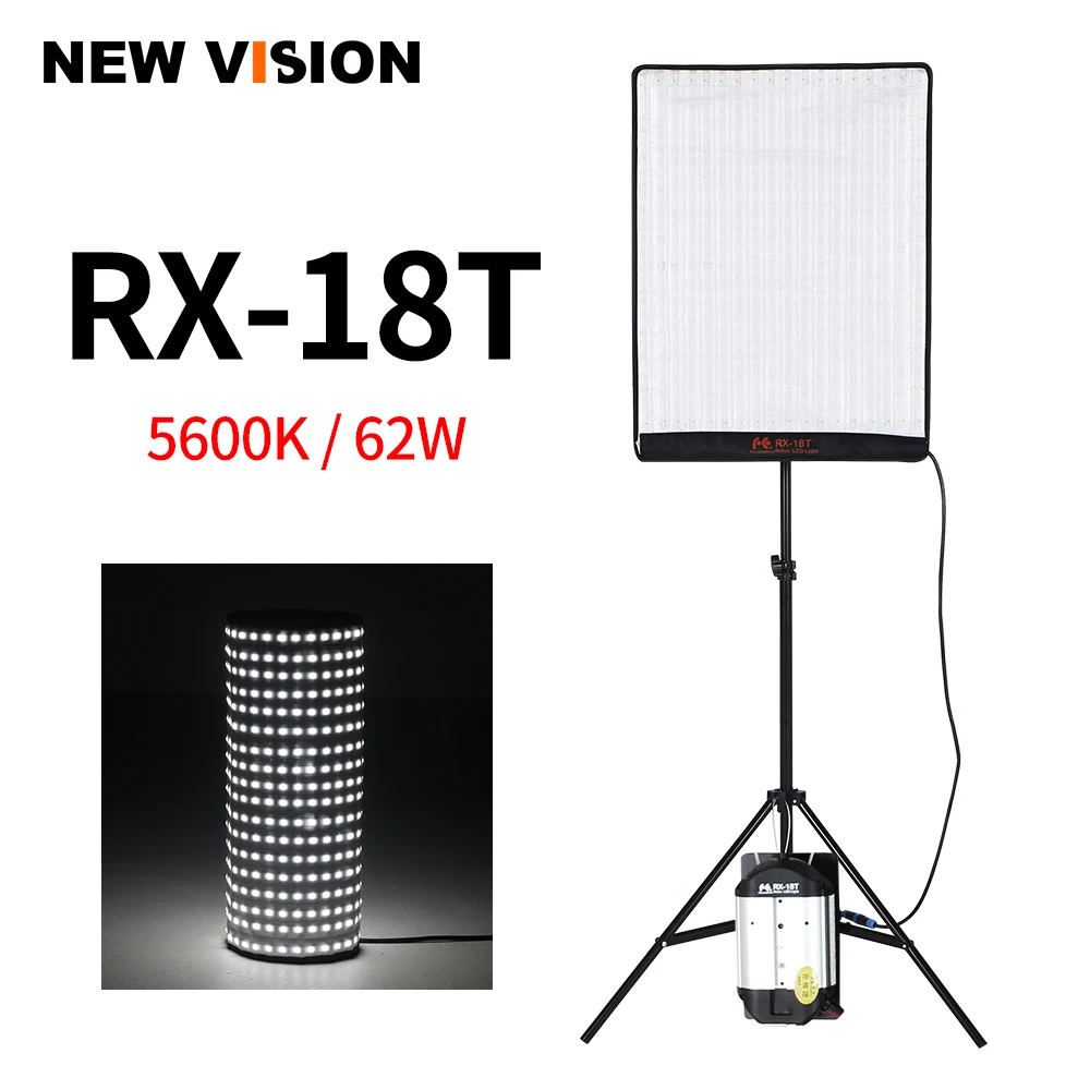 Falcon Eyes RX-18T 62W 504pcs LED s CRI93 rollabel Video светильник Cloth Lamp с контроллером + X-образная