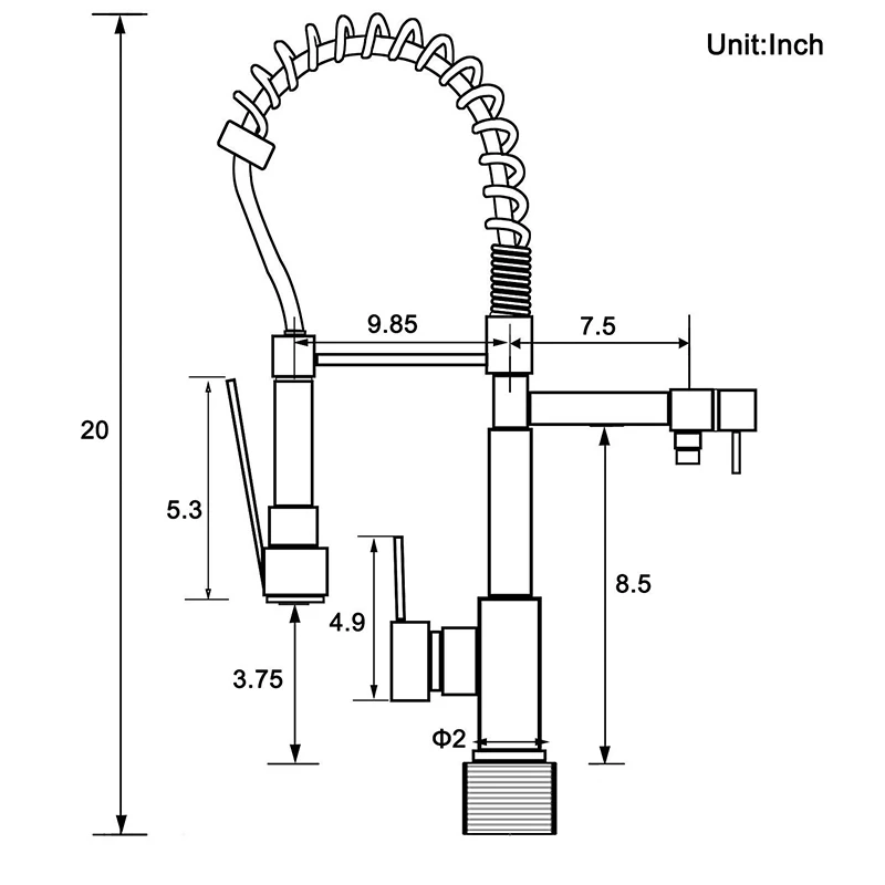 Kitchenпружинный кран W/Pull Down ABS распылительная головка с одной ручкой смеситель для горячей и холодной воды Керамический клапан на бортике