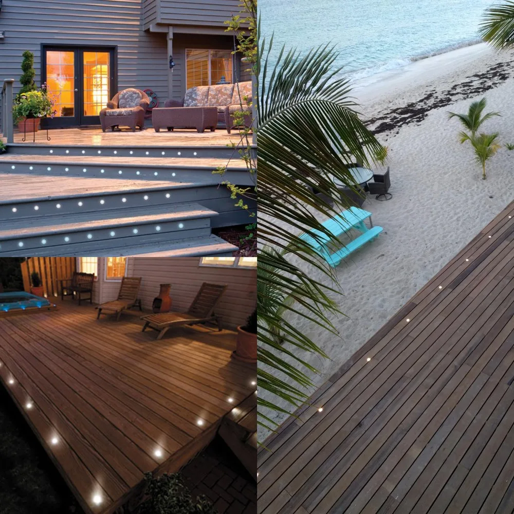 

20PCS 0.6W IP67 Outdoor Waterproof Round LED Step lights LED underground light DC12V LED Deck Lights LED Step Light WW/CW/B/RGB