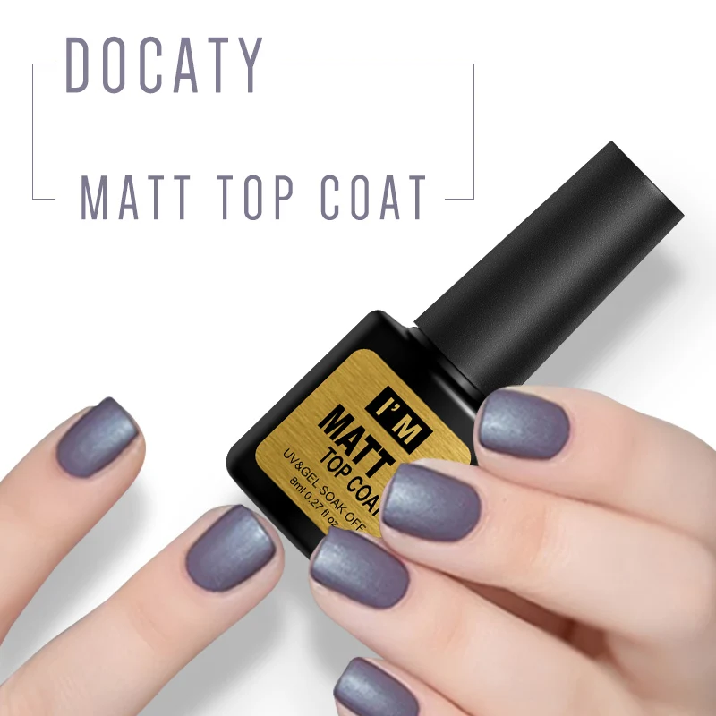 Docaty гель матовый лак для ногтей верхнее покрытие uv Vernis Led полупостоянная эмаль