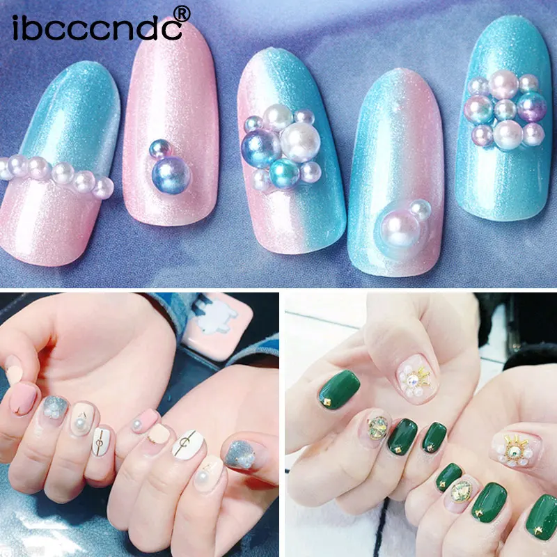 1 коробка Русалка красочный Жемчуг гвоздики для нейл арта смолы ногтей Стразы