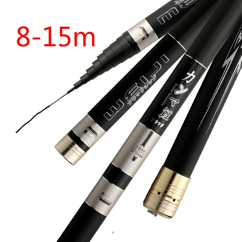 Enlarge Power Hand Rod 12m 13m 46T Carbon Taiwan Fishing Olta Ultra Hard Super Ligh Thand Rod Long Section 28 Tone Telescopic Cane Pesca
