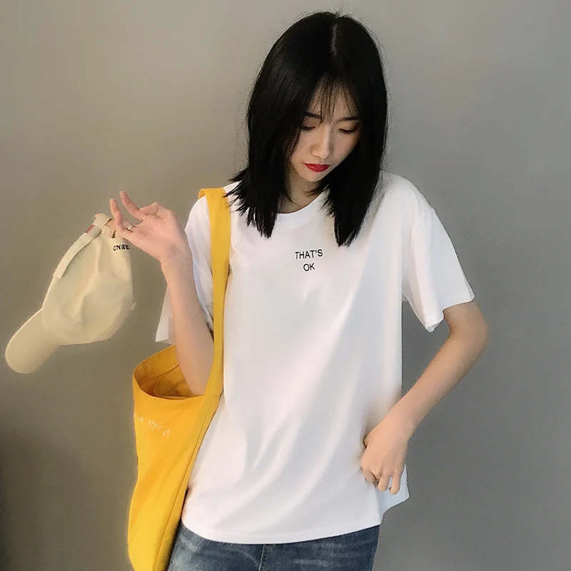 Шикарная забавная футболка с рисунком сзади Женская корейская модная надписью