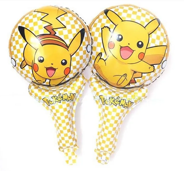 pikachu Lucky 50 шт./лот мультфильм Heros KT Воздушные шары "Миньоны" палочки держатели надувные фольга Воздушные шары на день рождения вечерние принадлежности украшения - Цвет: pikachu