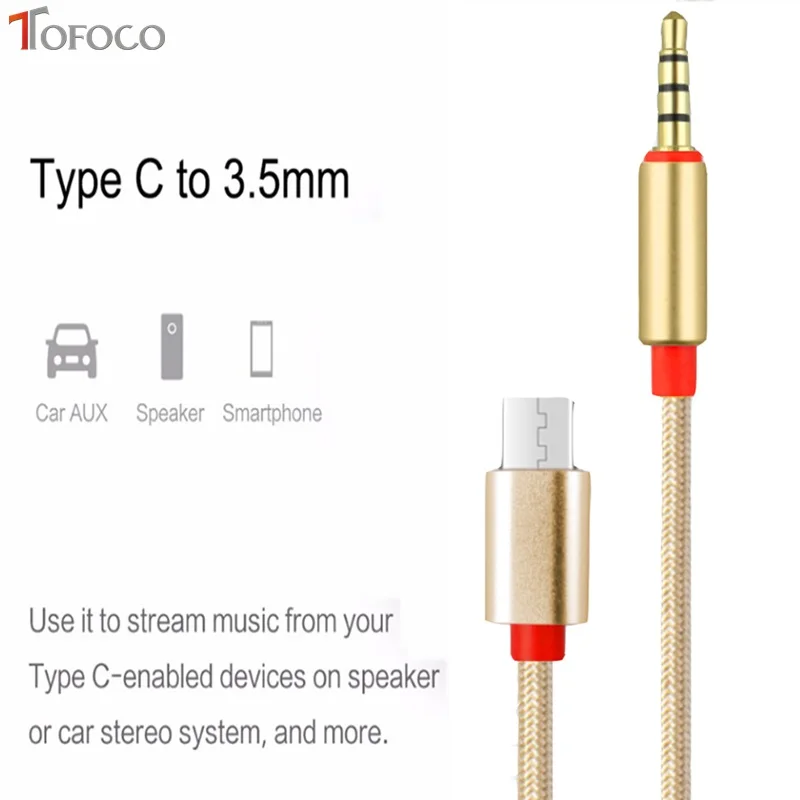 2017 новое поступление полиэтиленовый пакет Tofoco Usb c Тип C до 3 5 мм Автомобильный