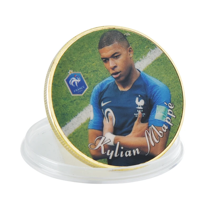 WR новый французский футбольный плеер Kylian Mbappe золотая монета копировальные
