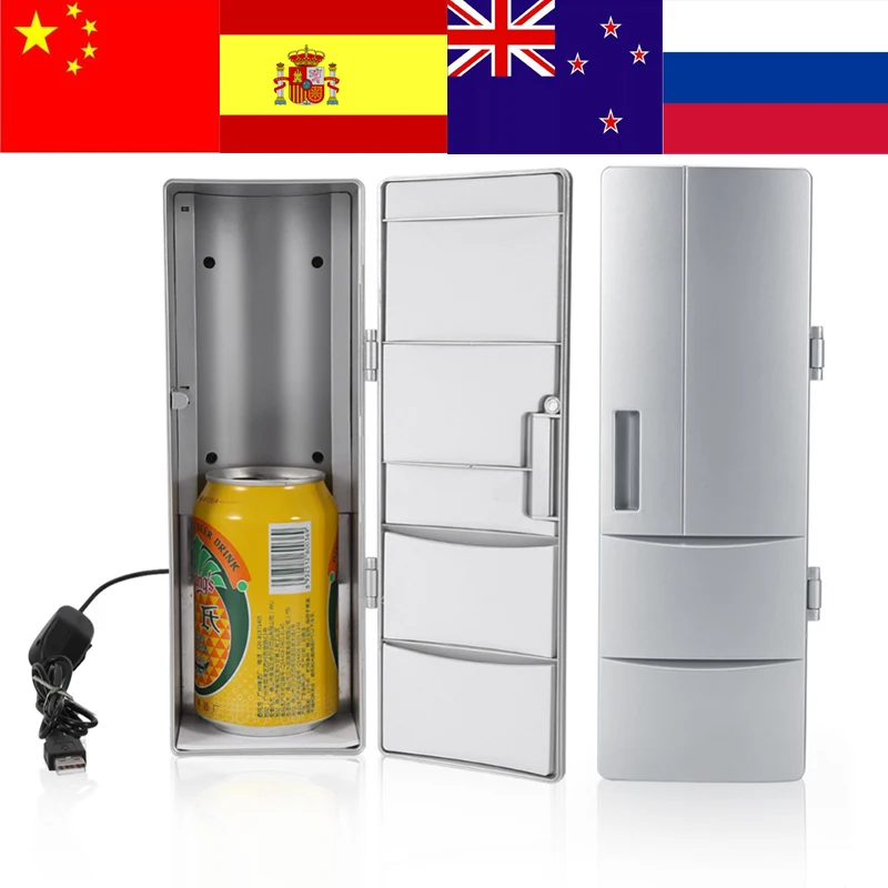 Миниатюрный холодильник с USB разъемом банки для напитков пива охладитель
