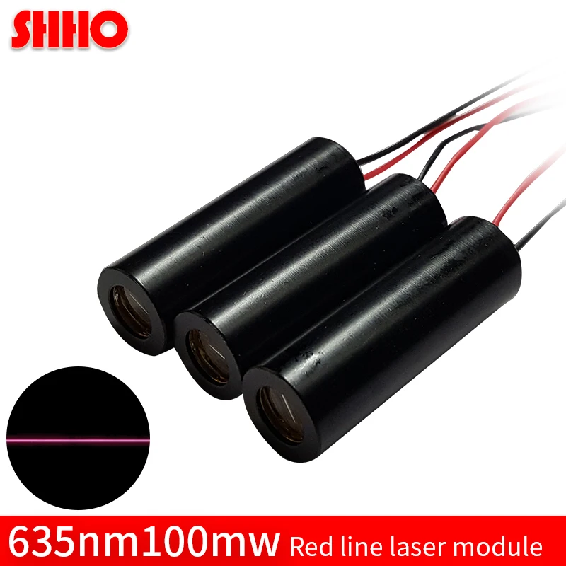 

635nm 100mw red line laser module red laser marking industrial grade production locator cutting distance high quality aluminum