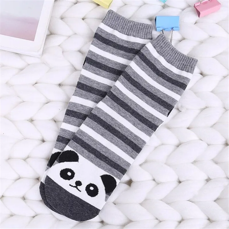 3 Новые милые носки Kawaii женские мягкие дышащие хлопковые носки повседневные удобные полосатые забавные носки с кроликом, котом и пандой модный стиль Meias - Цвет: 3