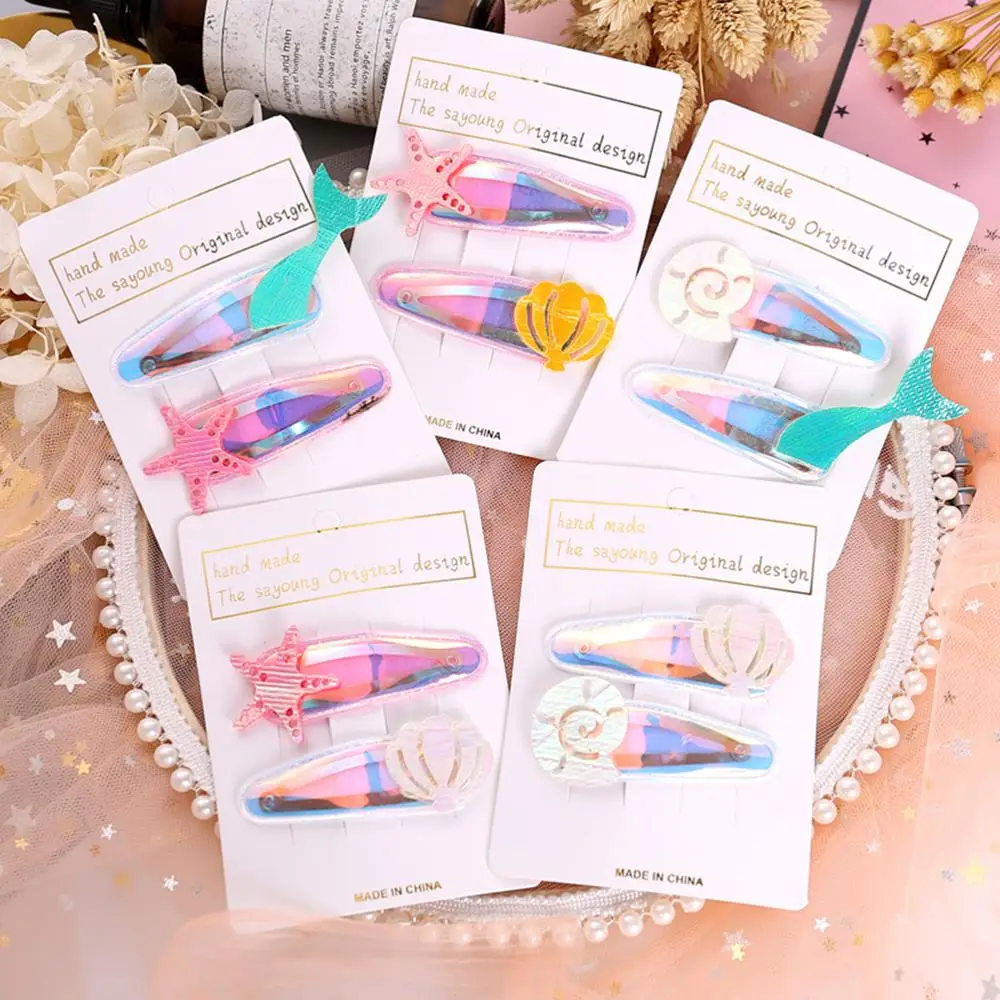 Милые детские заколки для волос M MISM комплект из блестящей раковины аксессуары