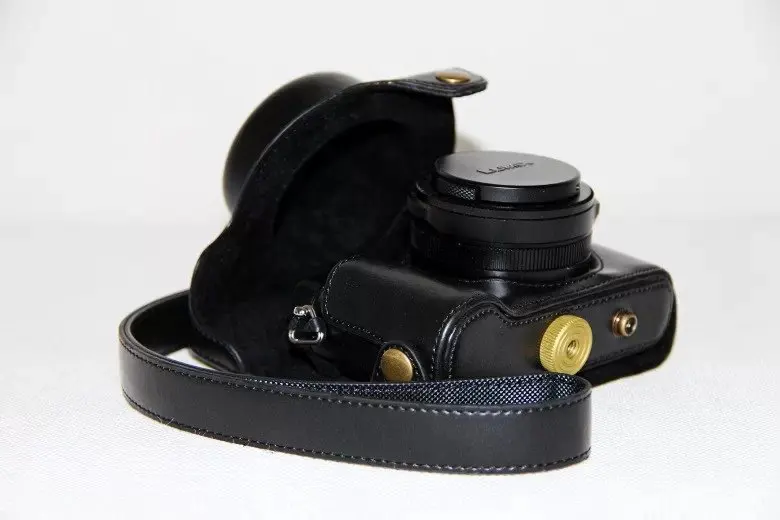 Black Сумка из искусственной кожи чехол для Panasonic lx100 LUMIX LX100 DMC-LX100 камера с кожаным плечевым ремнем кожаная видео сумка аксессуары - Цвет: Black