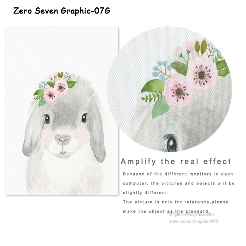 Милый олень Ежик лиса кролик холст картина плакат и печать искусство стена