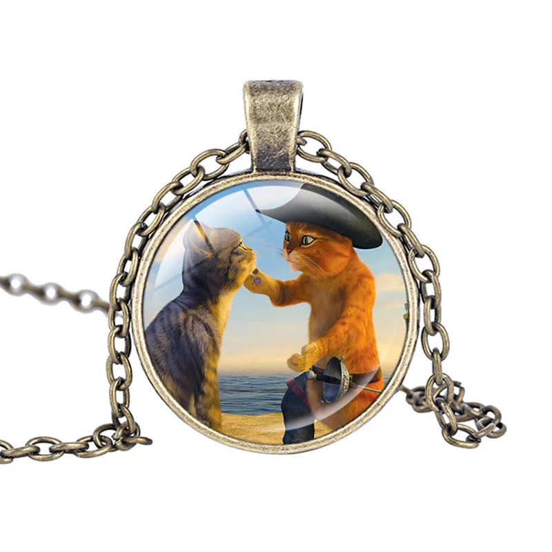 Кот в сапогах анимация мультфильм ожерелье очарование сказка кот кулон из фильма