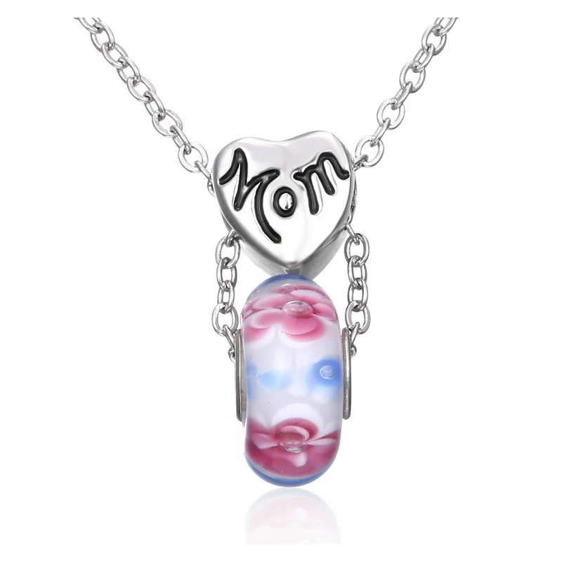 Новые творческие Серебряный глазурь мама письмо ожерелье для женщин|Ожерелья с