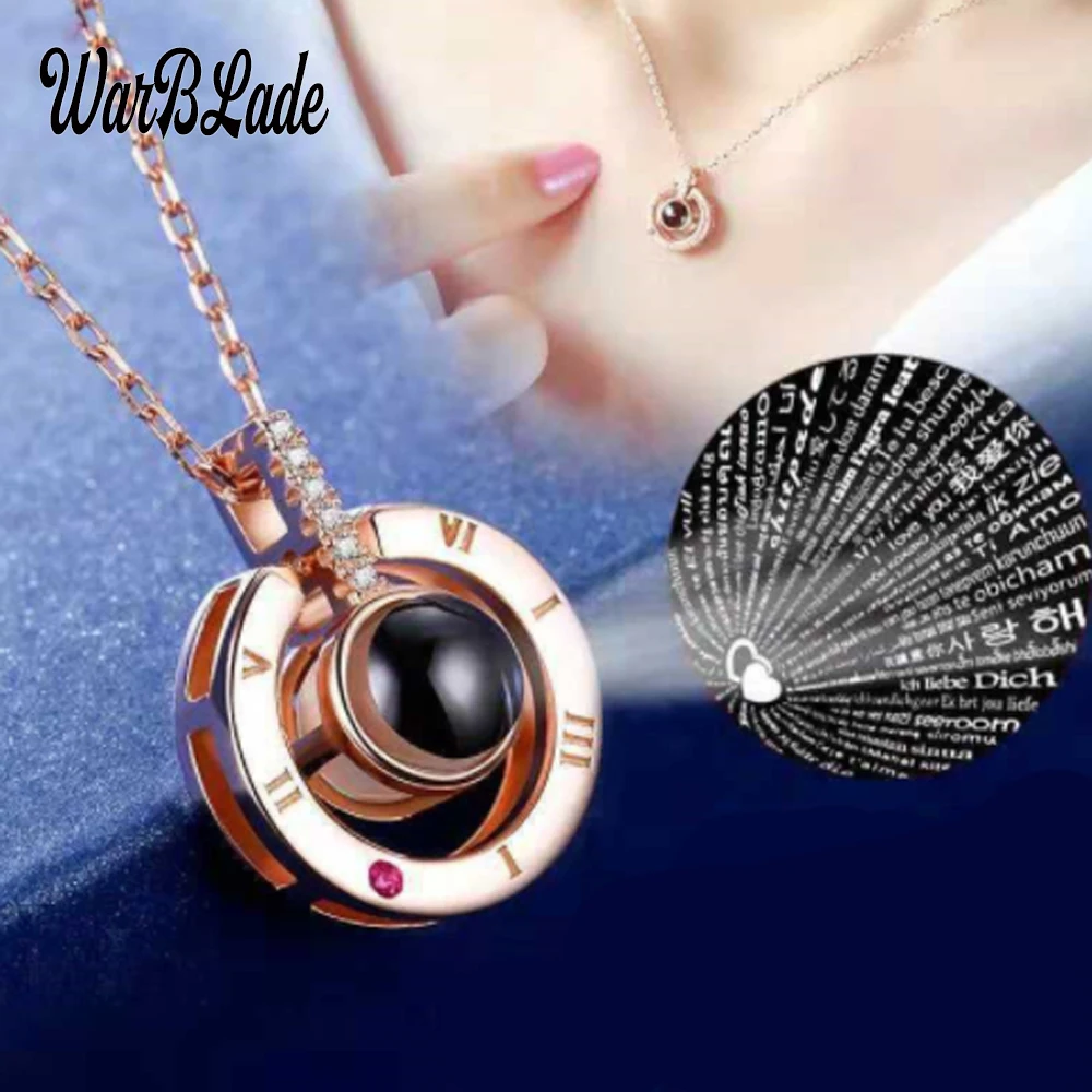 Кулон в 26 стилях золотого и серебряного цвета ожерелье с проекцией Я люблю тебя
