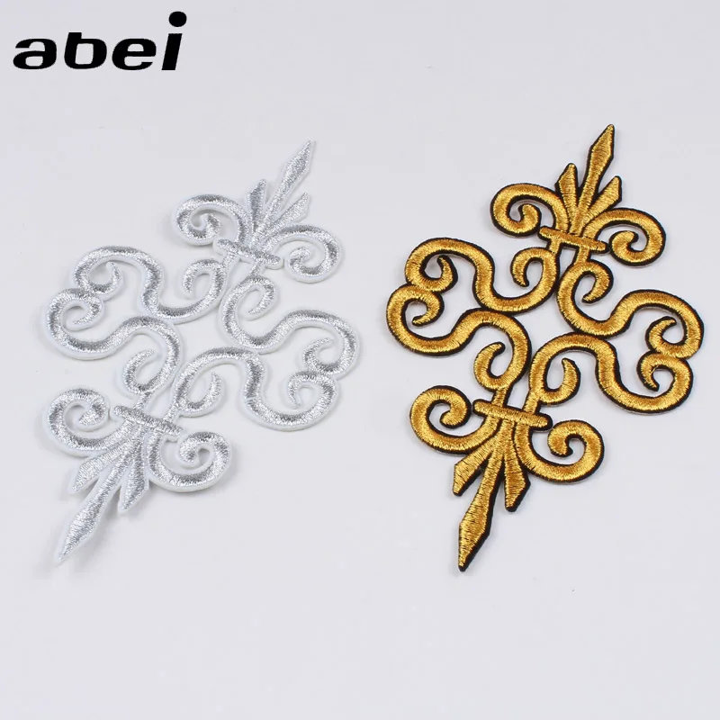 

5pcs/lot DIY Embroidered Patch for Cosplay Weddig Party Dress Iron On Gold Silver Stickers Sewing Backpack Hats Jeans Coat Badge