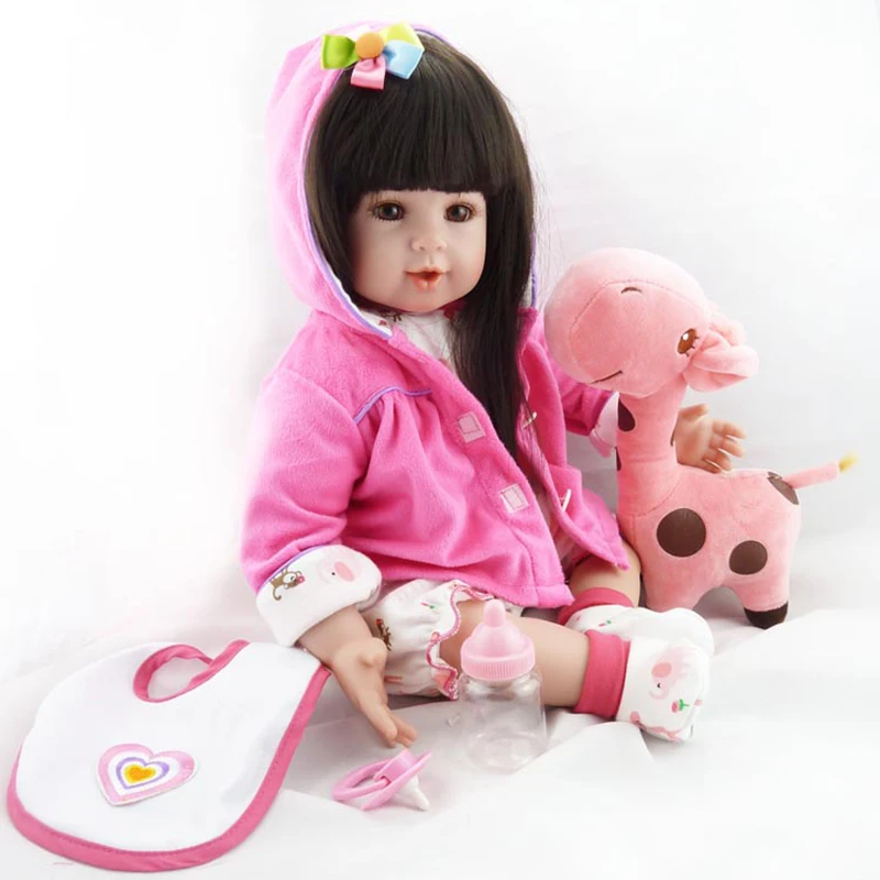 Новинка 2" bebe reborn кукла силиконовая кукла мягкое тело реалистичные длинные волосы милый плюшевый ребенок metoo девочка игрушка Reborn кукла