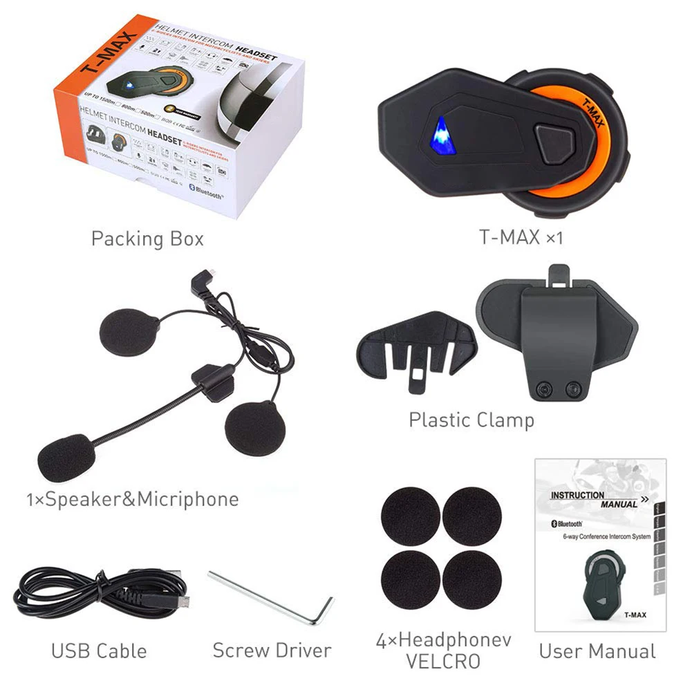 Bluetooth гарнитура для мотоциклетного шлема с FM радио|Наушники шлемов| |