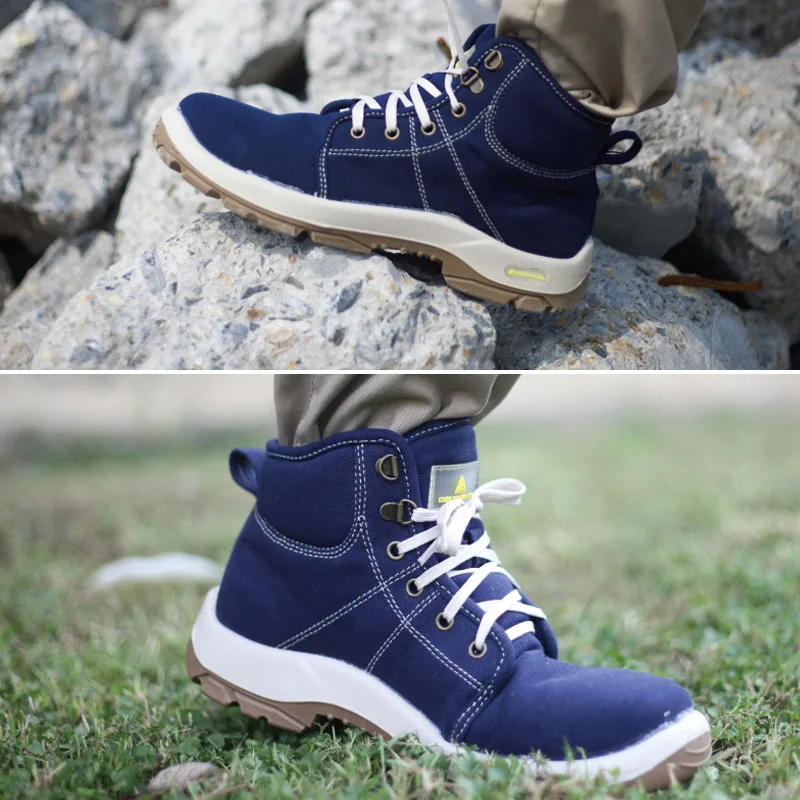 Deltaplus 301226 Safety Shoe Boots Steel Toe Cap Breathable Canvas Labor Shoes Anti-piercing Anti-static Fashion Safety Shoes