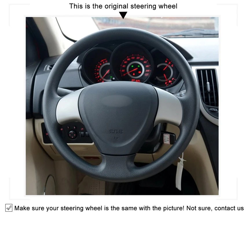 MEWANT черный чехол рулевого колеса автомобиля из искусственной кожи для Chery A3 Fengyun 2