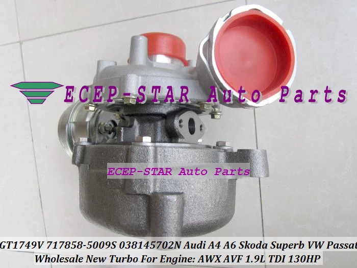Турбокомпрессор GT1749V 717858 5009S для AUDI A4 A6 SKODA Superb VW PASSAT AWX AVF 1.9L TDI|turbocharger 2|turbocharger