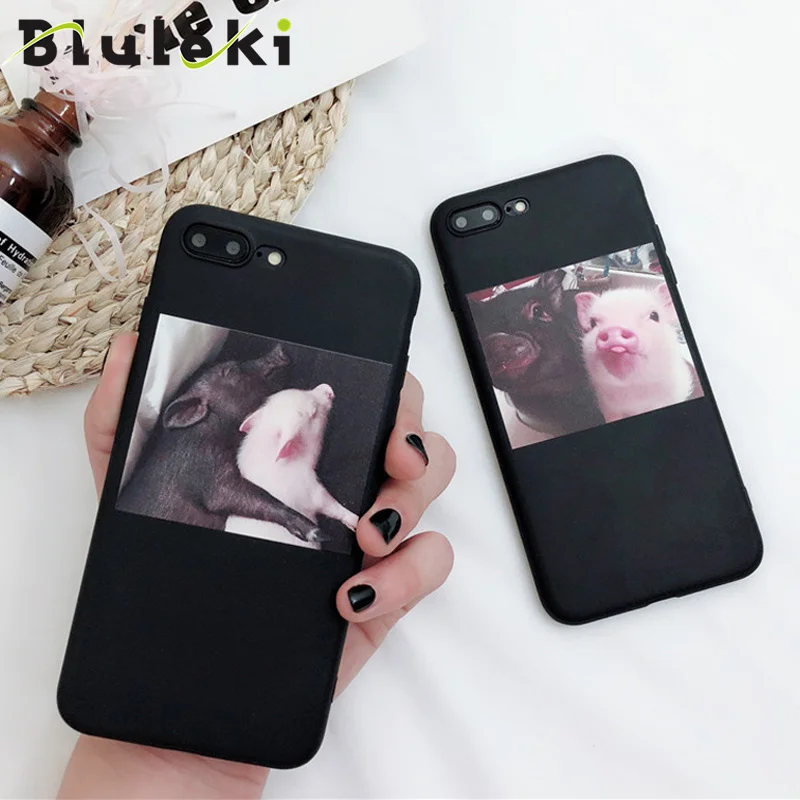 Силиконовый чехол Bluleki с милой Свинкой для iPhone X XR XS Max 6 6s 7 8 Plus 5 5S SE телефона мягкая